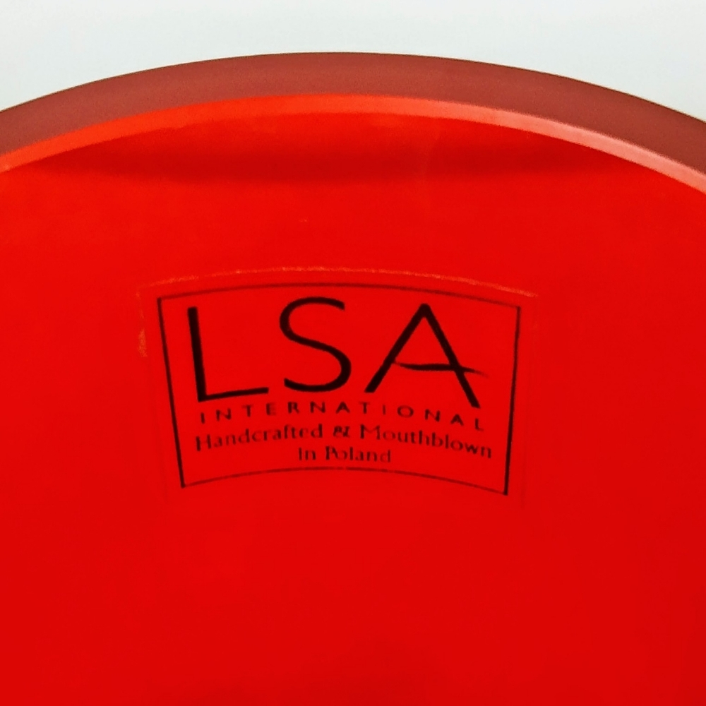 LSA International Red Mouthblown Vase Made in Poland - Picture 2 of 4
